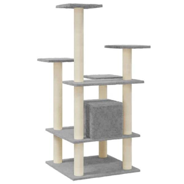 Kattetræ - Eksklusivt Hus - Sisal - 110 cm - Lys grå ljusgrått