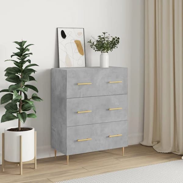 Maison Exclusive - Buffé grå betong 69,5x34x90 cm ingenjörsträ