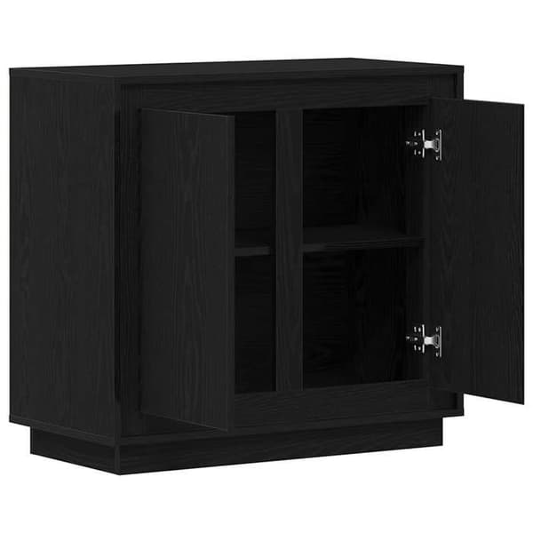 Maison Exclusive - Buffet Sort egetræ 80 x 40 x 75 cm Ingeniørtræ svart ek
