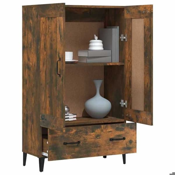 Maison Exclusive - Buffé hög Ek rökig 70x31x115 cm Ingenjörsträ