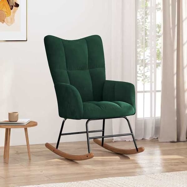 Maison Exclusive - Mörkgrön Velour Gungstol Mörkgrön