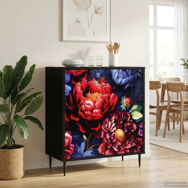 Maison Exclusive - Buffet KIEL Sort eg 69 x 33 x 76 cm Ingeniørtræ