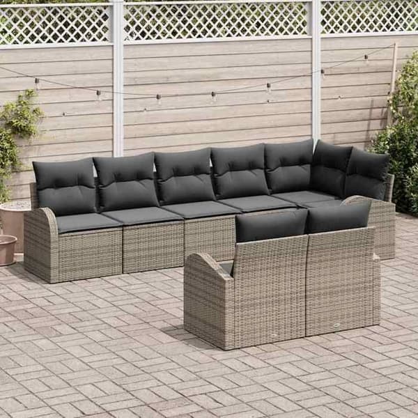 Trädgårdsmöbelset - EXKLUSIV HEM - 8 delar (8 platser) - Poly rattan - Modulär - UV-beständig