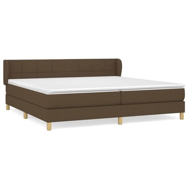 Maison Exclusive - Sengebund med lameller og madras Mørkebrun 200x200 cm