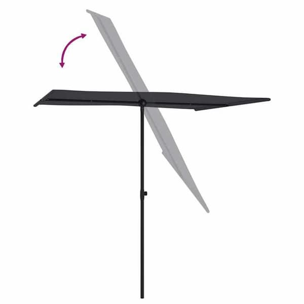 Maison Exclusive - Haveparasol med aluminiumsmast 2x1,5 m Sort