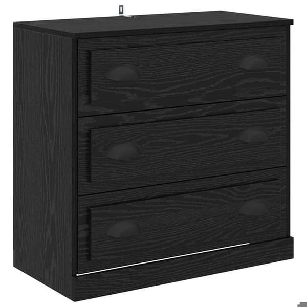 Maison Exclusive - Buffet Sort egetræ 70 x 35,5 x 67,5 cm Ingeniørtræ svart ek