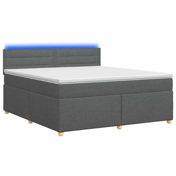 Sängram med madrass - EXKLUSIV HEM - Boxspring-säng - Mörkgrå - 140 x 200 cm - Tyg Mörkgrå