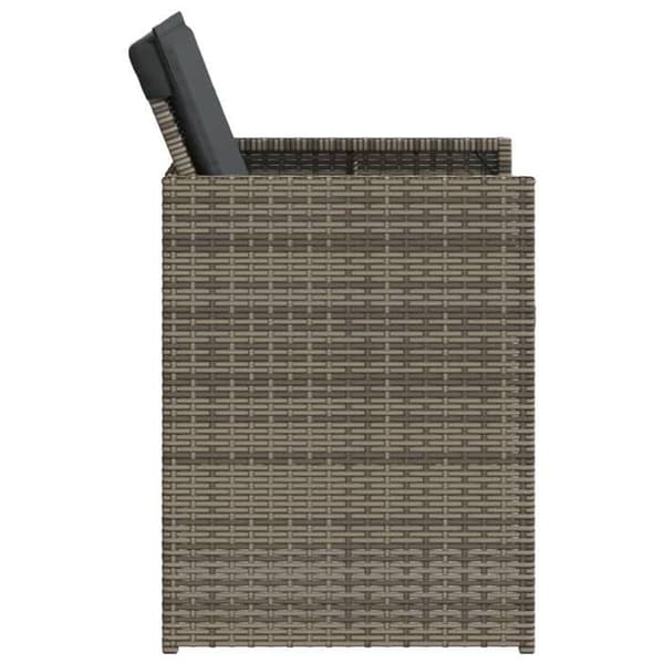 Maison Exclusive - Trädgårdsstolar med kuddar, set om 4, grå flätad resin