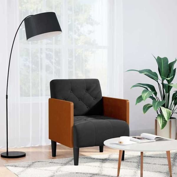 Maison Exclusive - Stol med armlæn sort 55 cm fløjl