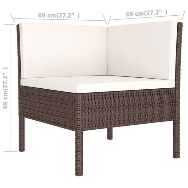 Maison Exclusive - Trädgårdsmöbler 3 delar med kuddar Flätad resin Brun