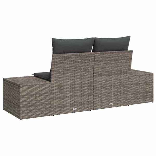 Maison Exclusive - Trädgårdsoffa med grå kudde 184 x 62 x 69 cm polyrotting