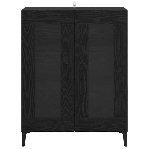 Maison Exclusive - Buffet Sort egetræ 69,5 x 34 x 90 cm Ingeniørtræ og jern svart ek