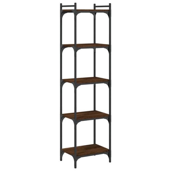 Maison Exclusive - Bibliotek 5 niveauer egetræ brun 40x30x154cm ingeniørtræ