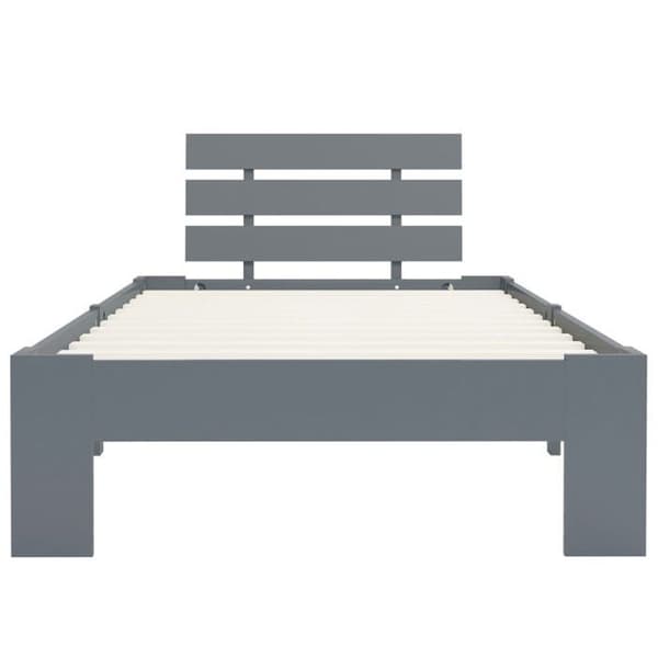 Sengestel - Eksklusiv Hus - Grå - Massiv fyr - 100x200 cm (1 plads) grå