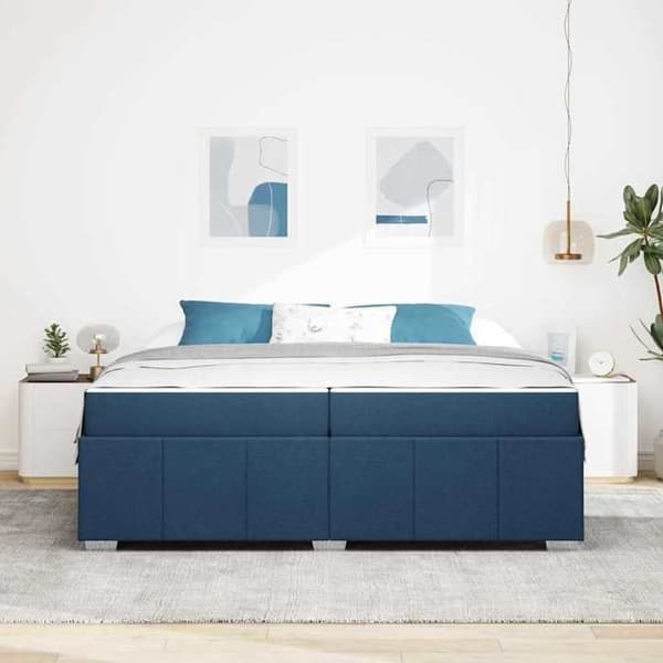 Maison Exclusive - Sängram med madrass Blå 200 x 200 cm tyg Blå
