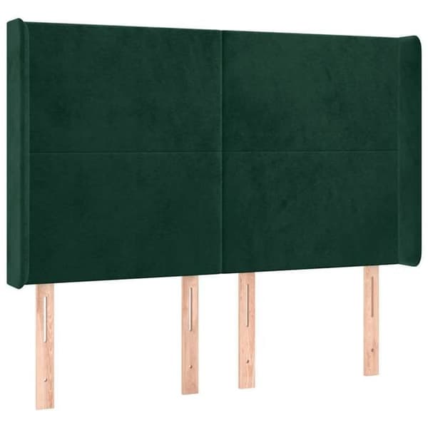 Maison Exclusive - Päätylevy korvilla Tummanvihreä 147x16x118/128 cm Sametti Mörkgrön