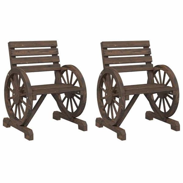 Maison Exclusive - Trädgårdsstolar set om 2 58x58x78,5 cm massiv gran