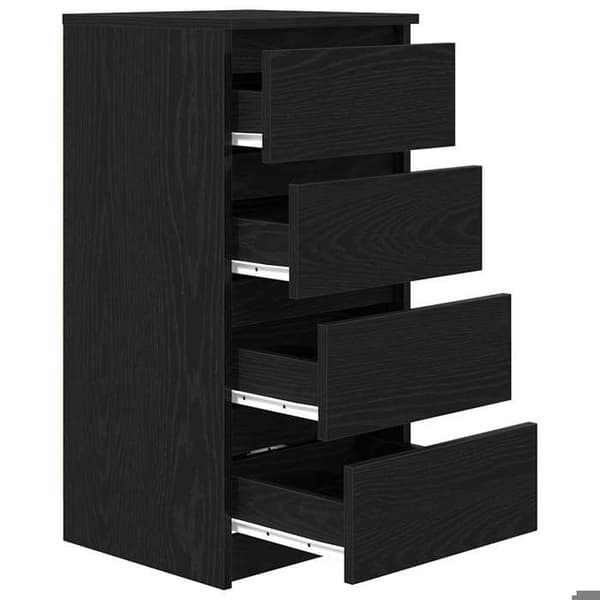 Maison Exclusive - Buffet i sort egetræ 37,5x35x76 cm i ingeniørtræ