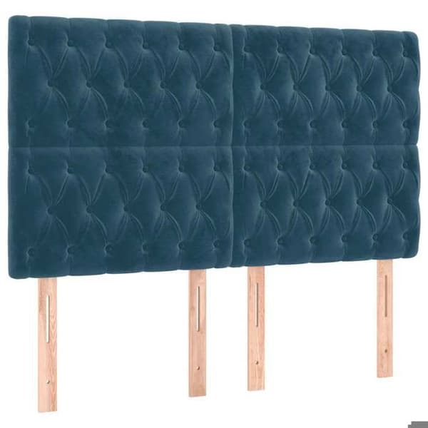 Maison Exclusive - Mörkblå sänggavel 144 x 7 x 118/128 cm Sammet Mörkblå