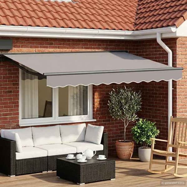 Maison Exclusive - Manuel markiseramme med hvide LED 2,5 x 2 m Aluminium