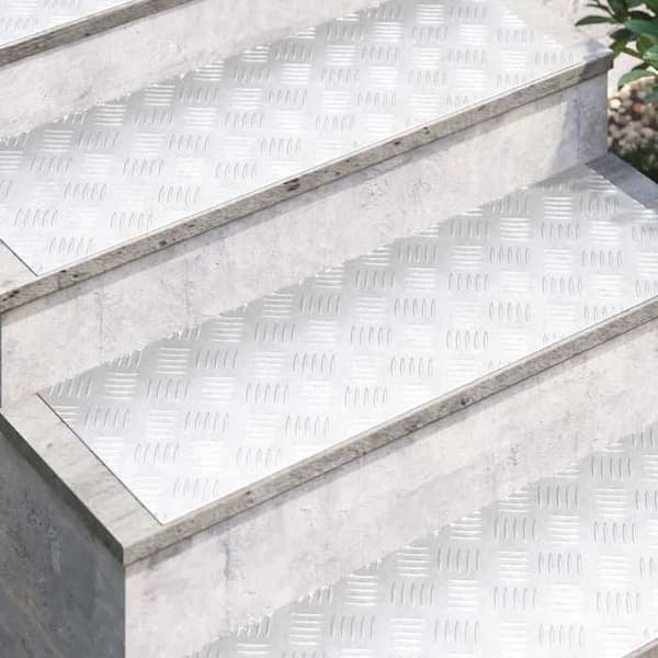 Maison Exclusive - Nez de marche 4 stk 90 x 30 cm Sølv Aluminium Rektangulær