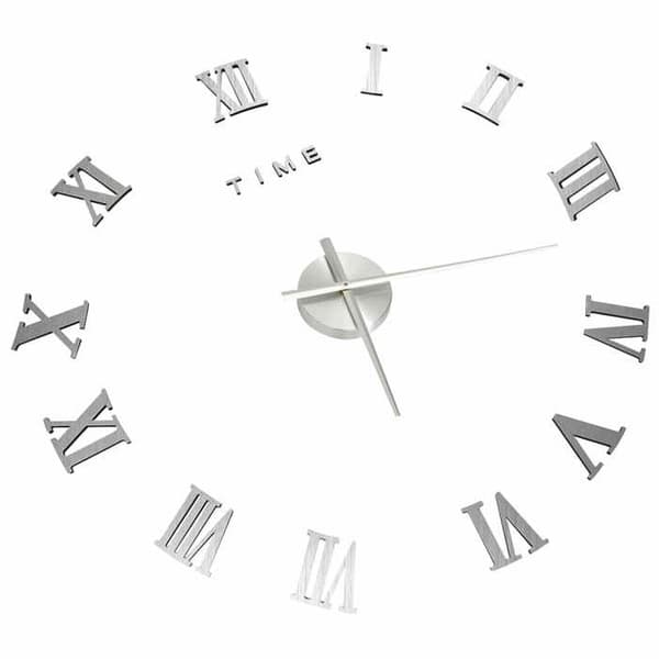 Vægur - EKSKLUSIV HUS - Moderne design - Sølvfarvet - 100 cm (XXL) - 3D-effekt Silver