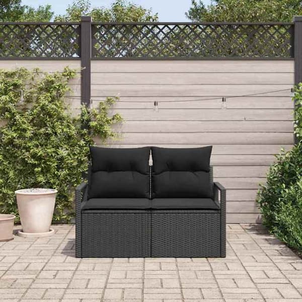 Maison Exclusive - Trädgårdsoffa med kudde 120 x 62 x 69 cm polyrotin