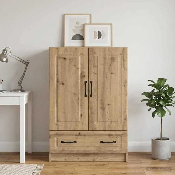 Maison Exclusive - Buffet i håndlavet egetræ 66 x 34,5 x 92 cm Ingeniørtræ