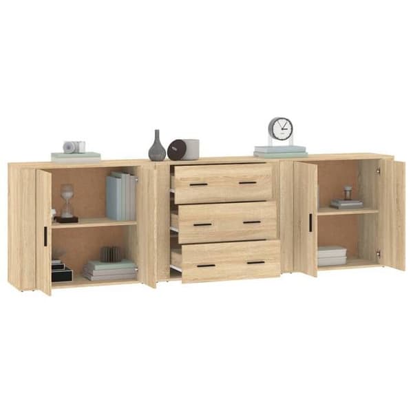 Maison Exclusive - 3 stk. Buffet Sonoma Eg Ingeniørtræ