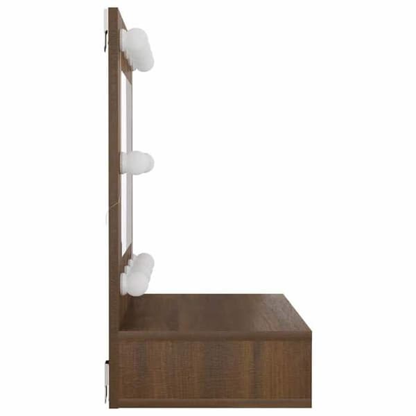 Maison Exclusive - Spejlskab med LED Egetræ brun 60x31,5x62 cm