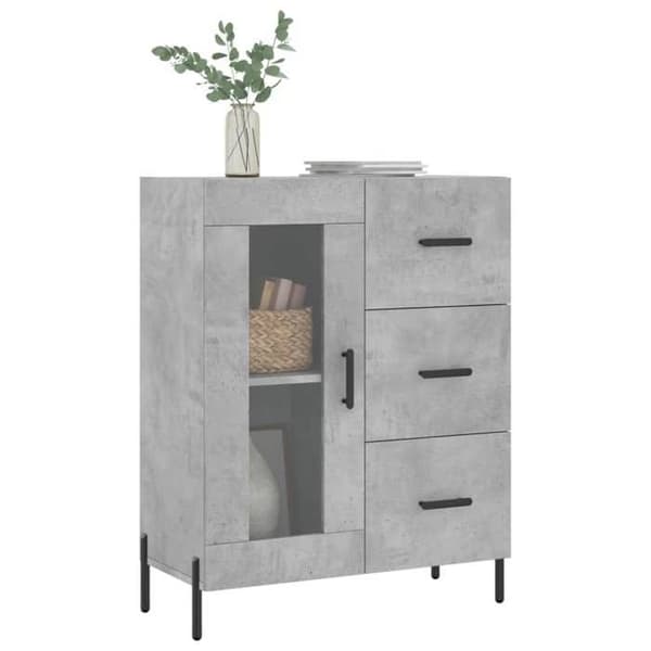 Maison Exclusive - Buffé grå betong 69,5x34x90 cm ingenjörsträ