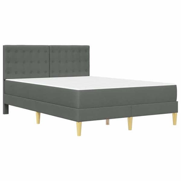 Maison Exclusive - Sängram med madrass Mörkgrå 140 x 200 cm Tyg Mörkgrå