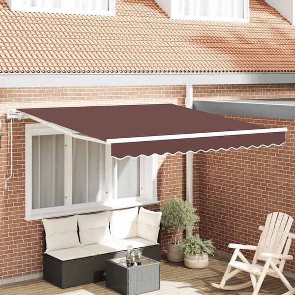 Maison Exclusive - Elektrisk markis 3 x 2,5 m Brun 100 % polyester brun