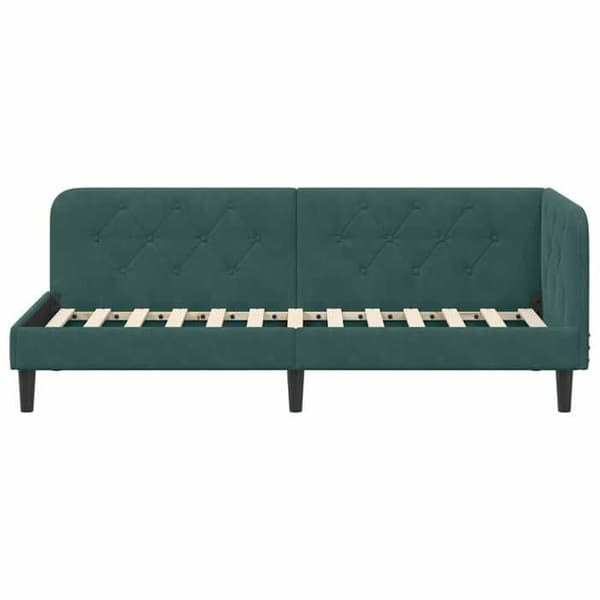 Maison Exclusive - Tummanvihreä kulmasänky 80 x 200 cm Sametti
