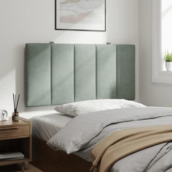 Maison Exclusive - Huvudgavelkudde Hanko ljusgrå 100 cm sammet