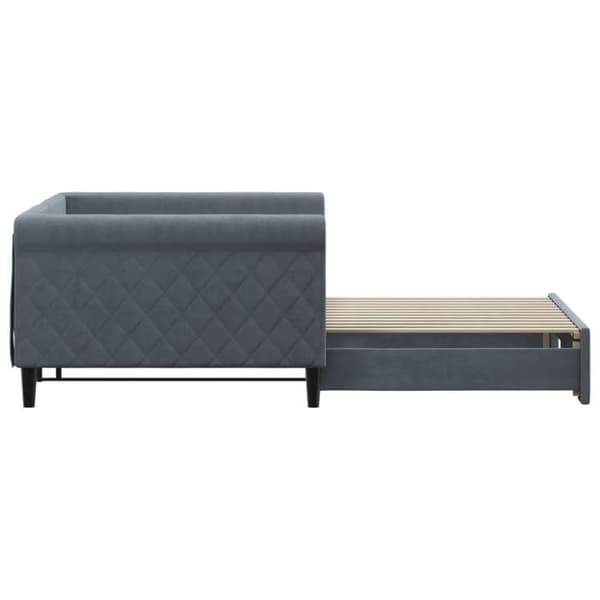 Sofa - EKSKLUSIV HUS - Sofa med udtræk - 100 x 200 cm - Mørkegrå velour - Lamelseng Mörkgrå