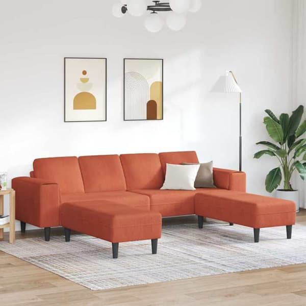 Maison Exclusive - Punainen oranssi sohva 250 x 188 x 76 cm Samettikangas