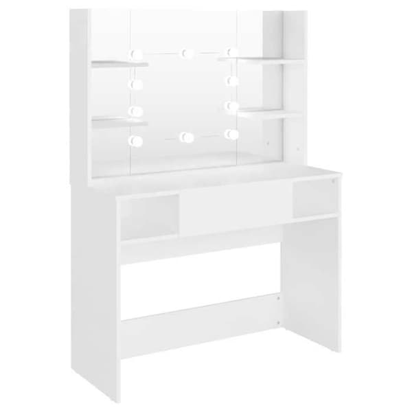 Maison Exclusive - Sminkbord med LED-belysning 100x40x135 cm MDF Vit