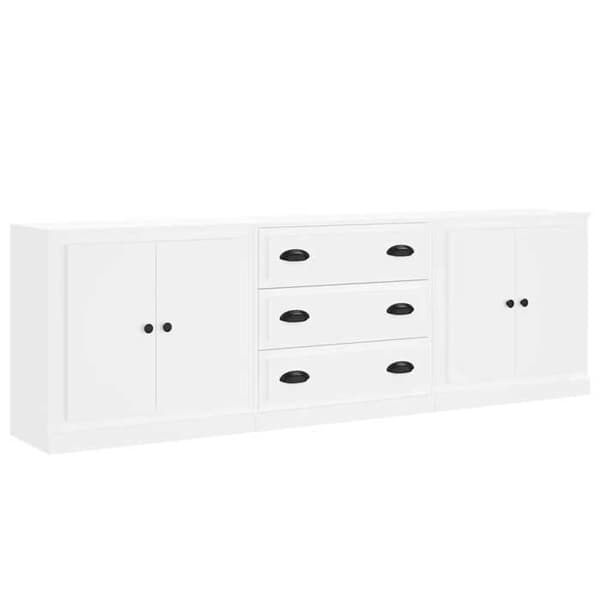 Maison Exclusive - Bufféer 3 st Vit Ingenjörsträ