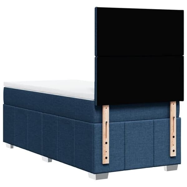 Maison Exclusive - sängbotten med madrass Blå 100x200 cm Tyg