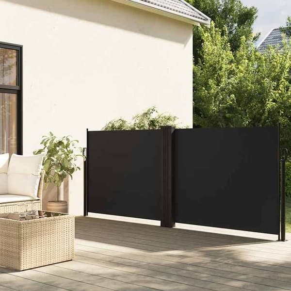 Maison Exclusive - Svart utdragbart sidotak 100x1000 cm
