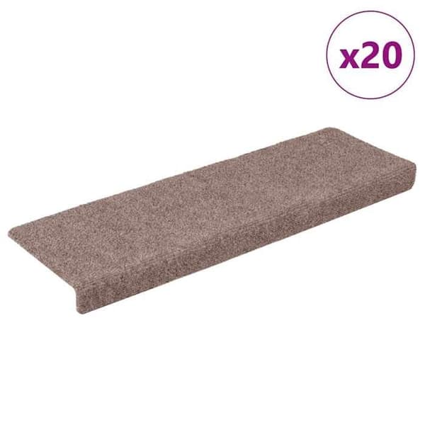Maison Exclusive - Selvklæbende trappetæpper 20 stk. 65 x 21 x 4 cm lys brun rektangulær kant