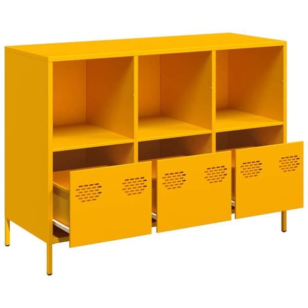 Maison Exclusive - Buffet gul sennep 101,5x39x73,5 cm koldvalset stål