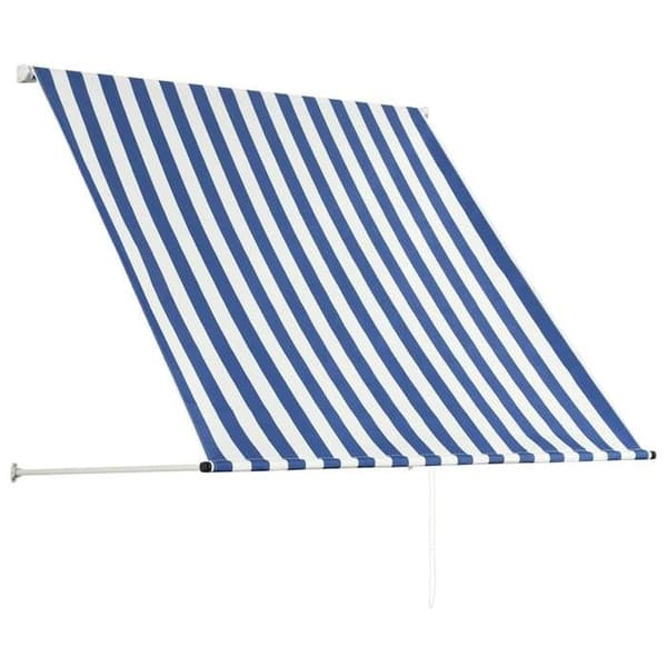 Fällbart tak - Exklusivt hus - 150x150 cm - Blå och vit - Robust stålram Blå och vit