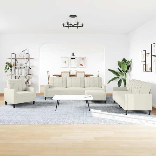 Maison Exclusive - 4-osainen sohvasetti tyynyillä, kerma sametti