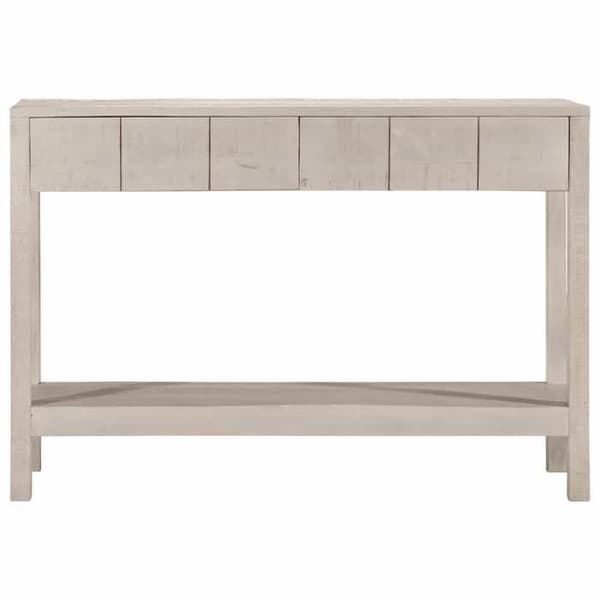 Maison Exclusive - Hvid konsolbord 110x35x75 cm i solid mangotræ