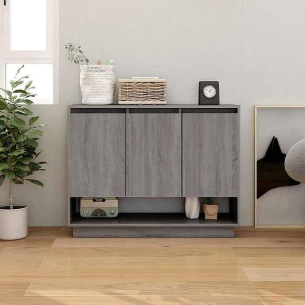 Buffet - EKSKLUSIVT HUS - Sonoma - Grå - 3 døre - Ingeniørtræ Grå