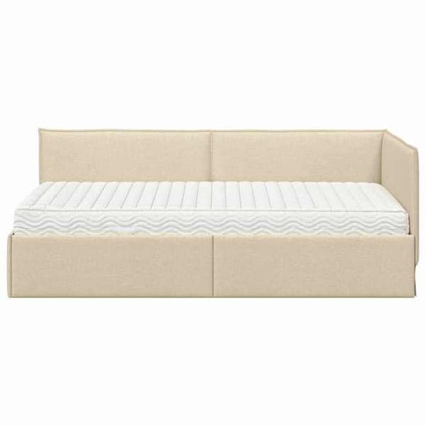 Maison Exclusive - Hörnsängram med madrass 2 pc Kräm 100 x 200 cm