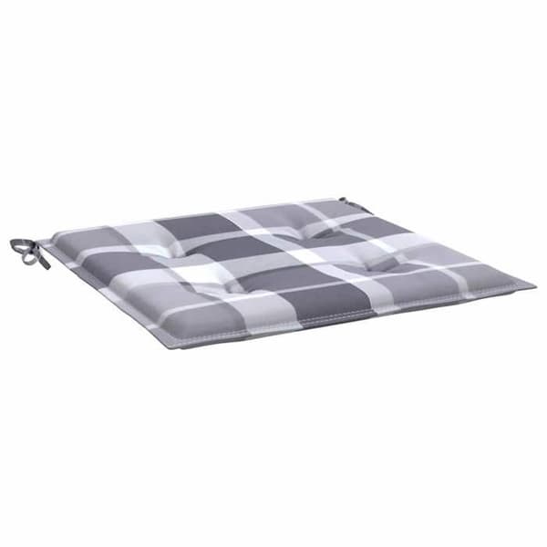 Maison Exclusive - Trädgårdsstolar kuddar set om 6 grå rutor 50x50x3 cm Grå