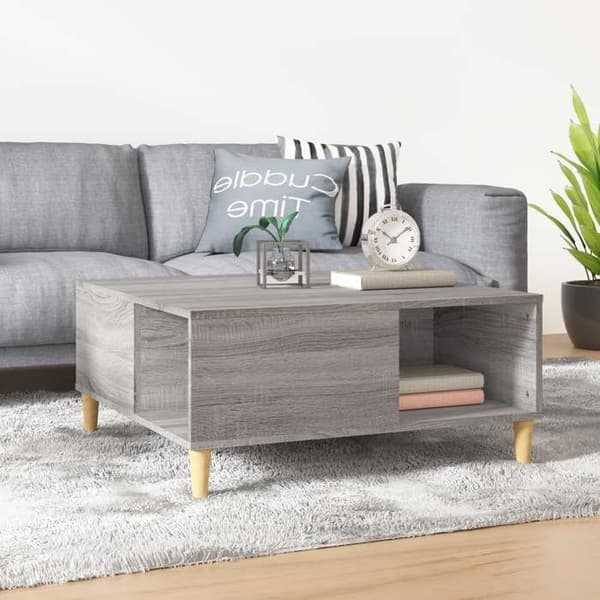 Bord - EKSKLUSIV HUS - Sonoma grå - 80 x 80 x 36,5 cm - Spånplader - Stort opbevaringsrum sonoma grå